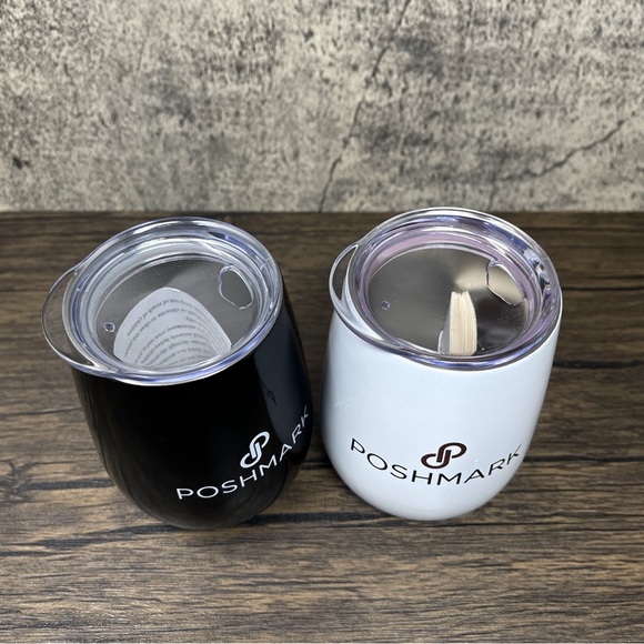 Set of 2 Poshmark wine tumblers & bonus Poshmark Popsocket - Picture 5 of 6